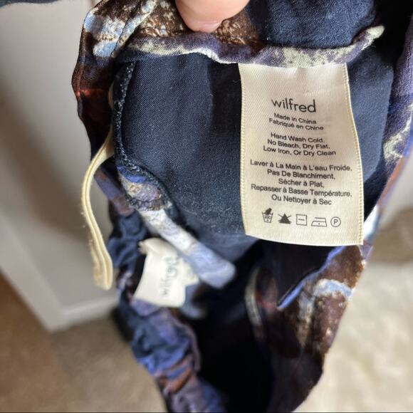 Aritzia Wilfred Blue Patterned Casual Tapered Leg Crop Pant Size XS - Picture 10 of 10